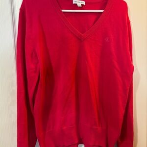 Calvin Klein Vibrant pink V-Neck Sweater size large